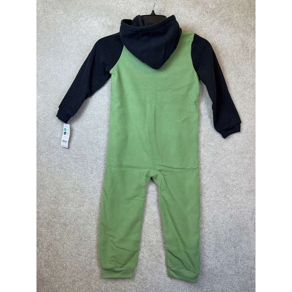 Carter's Frankenstein One Piece Pajamas Toddler 5T Green Black Hooded Fleece NEW